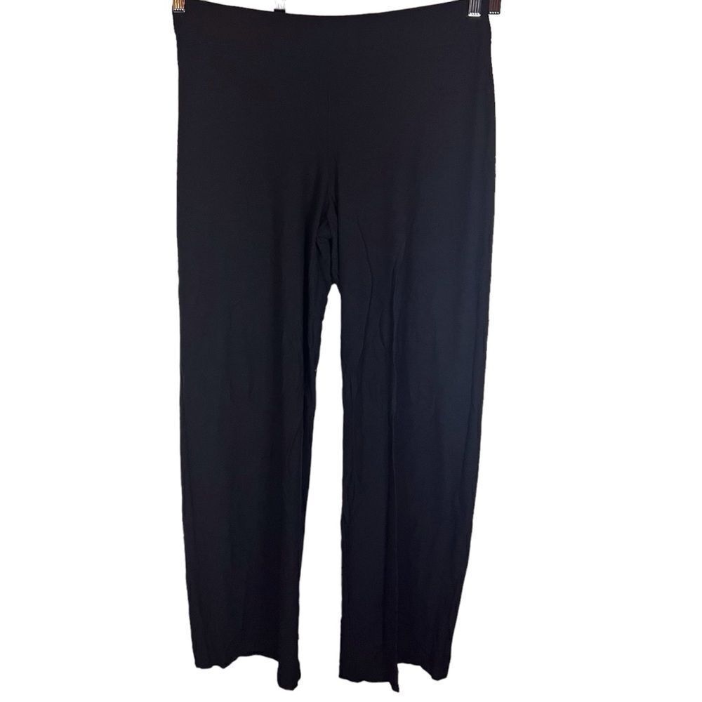 Eileen Fisher Women's Pull On Elastic Waist Black Dress Pant Size Medium Work
